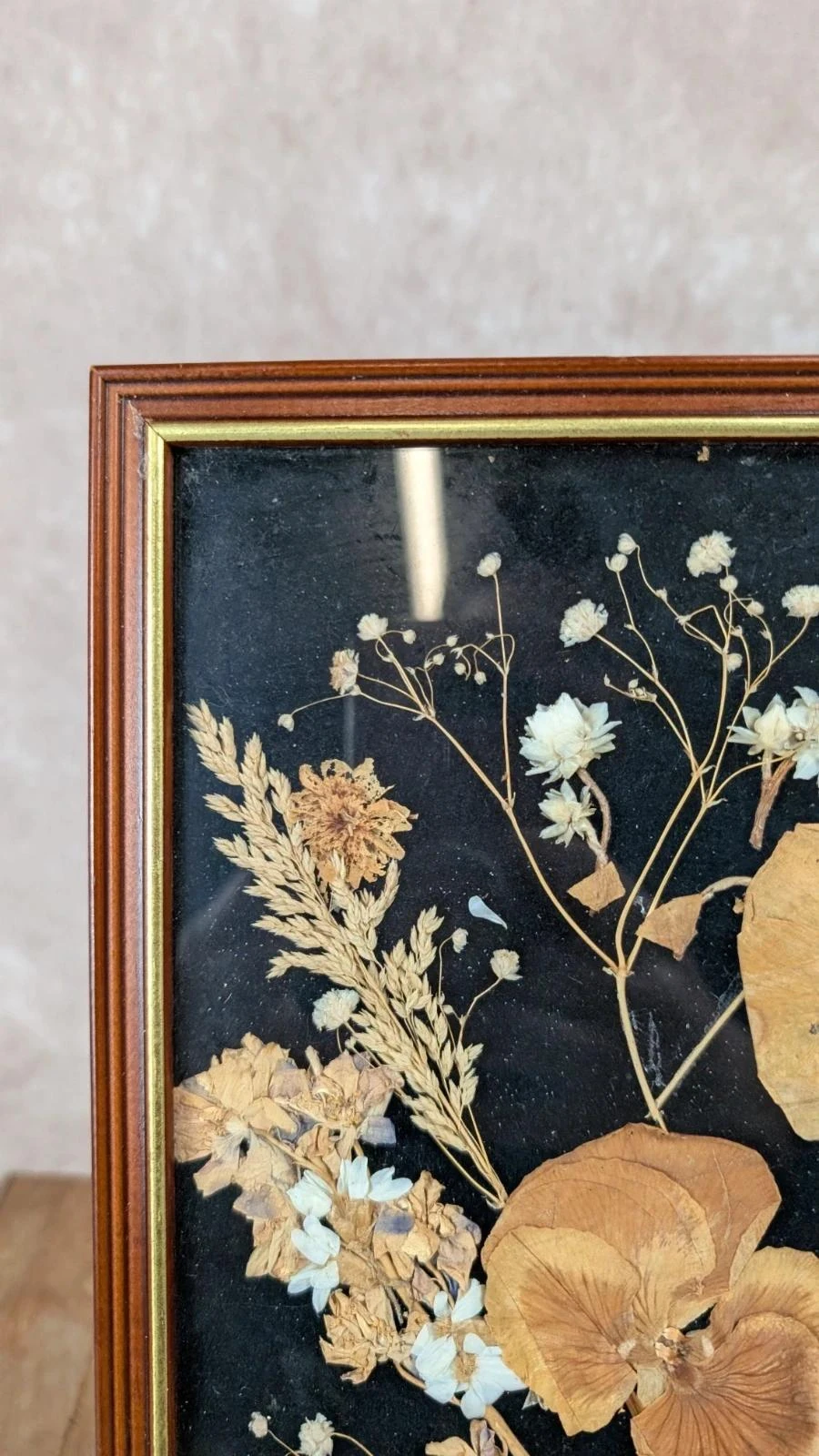 Marco vintage de flores secas bajo vidrio – photo 3